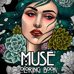 DIGITAL COPY Muse Complete Coloring book Madison Tease Instant Download