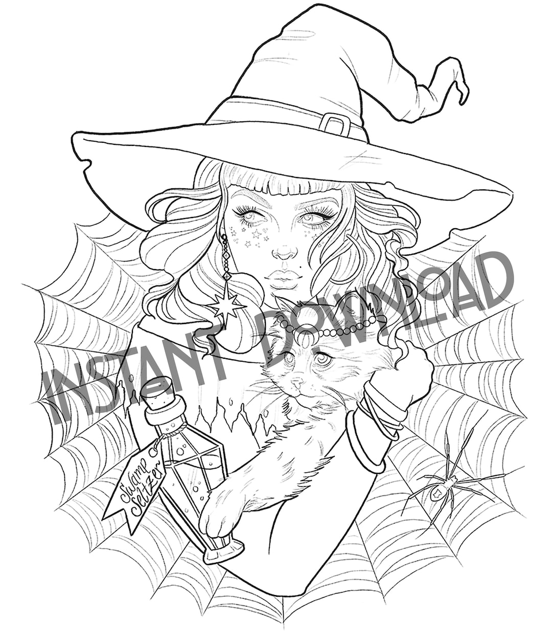 Halloween Coloring Page Instant Download - Etsy