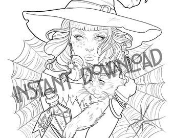 Halloween Coloring Page Instant Download