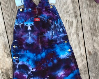 Dickie's Painter's Bib Overall Iced Dye Tie Dyed Purples/Blues