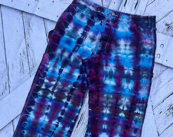 Dickie's Relaxed Fit Iced Dye Tie Dye Painter's Pants Fanfare Purples ...