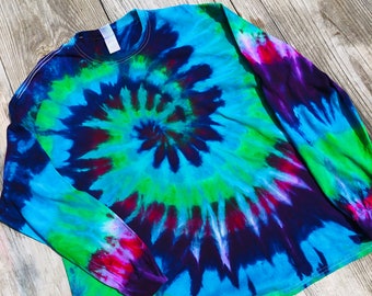 Ice Dye Tie Dye Short/long Sleeve Rainbow Bullet T Shirt | Etsy