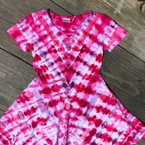 Girls Pink Tie Dye Skater Cotton Dress