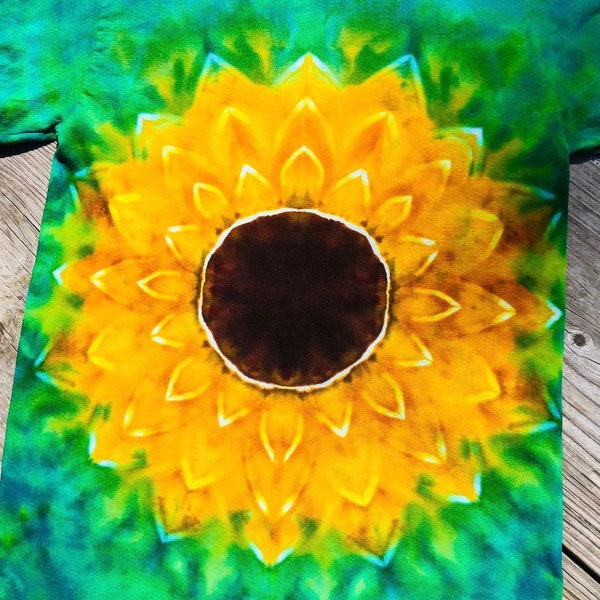 Sunflower Iced Dye Tie Dye Yellows/Greens Short/Long Sleeve Shirt