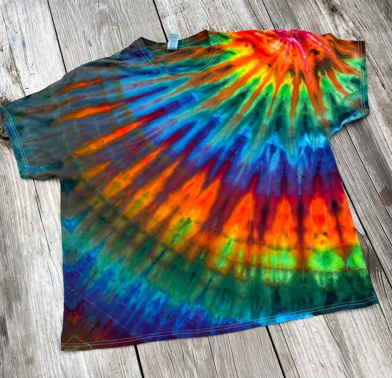 Rainbow Sunburst Ice Dye Tie Dye Shirt - Etsy