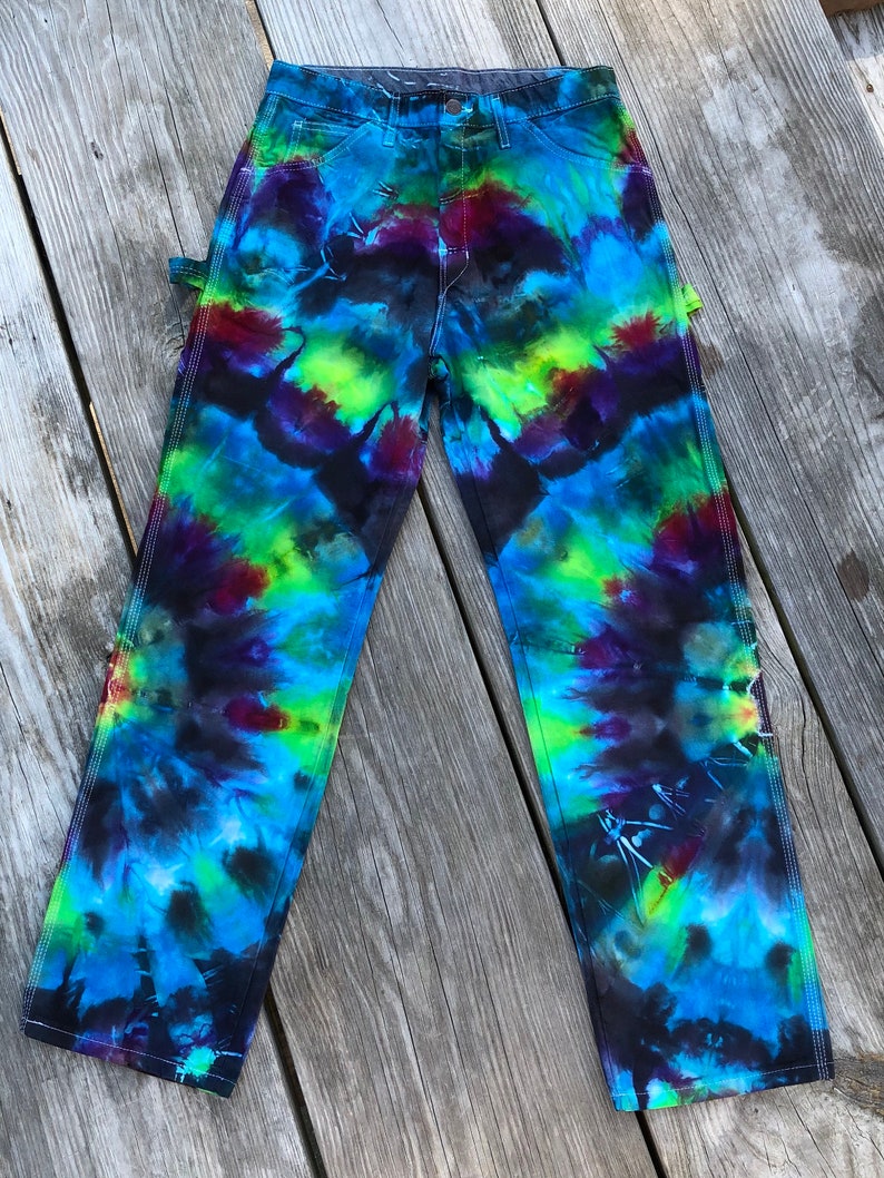 Dickie's Relaxed Fit Iced Dye Tie Dye Painter's Pants | Etsy