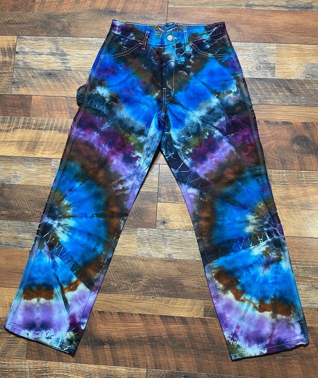 Dickie's Relaxed Fit Iced Dye Tie Dye Painter's Pants Blues/purples ...