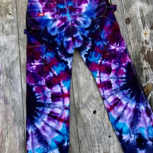 Dickie's Relaxed Fit Iced Dye Tie Dye Painter's Pants Fanfare Purples ...