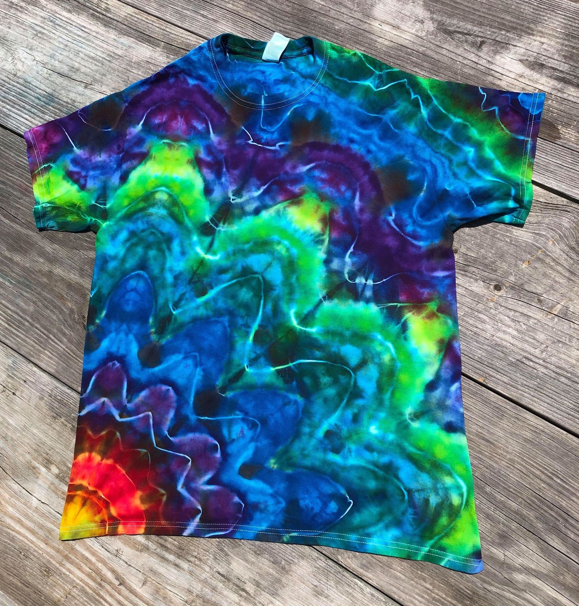 sunburst-iced-tie-dye-cotton-t-shirt-etsy