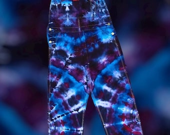 Dickie's Painter's Bib Overall Iced Dye Tie Dyed Purples/Blues