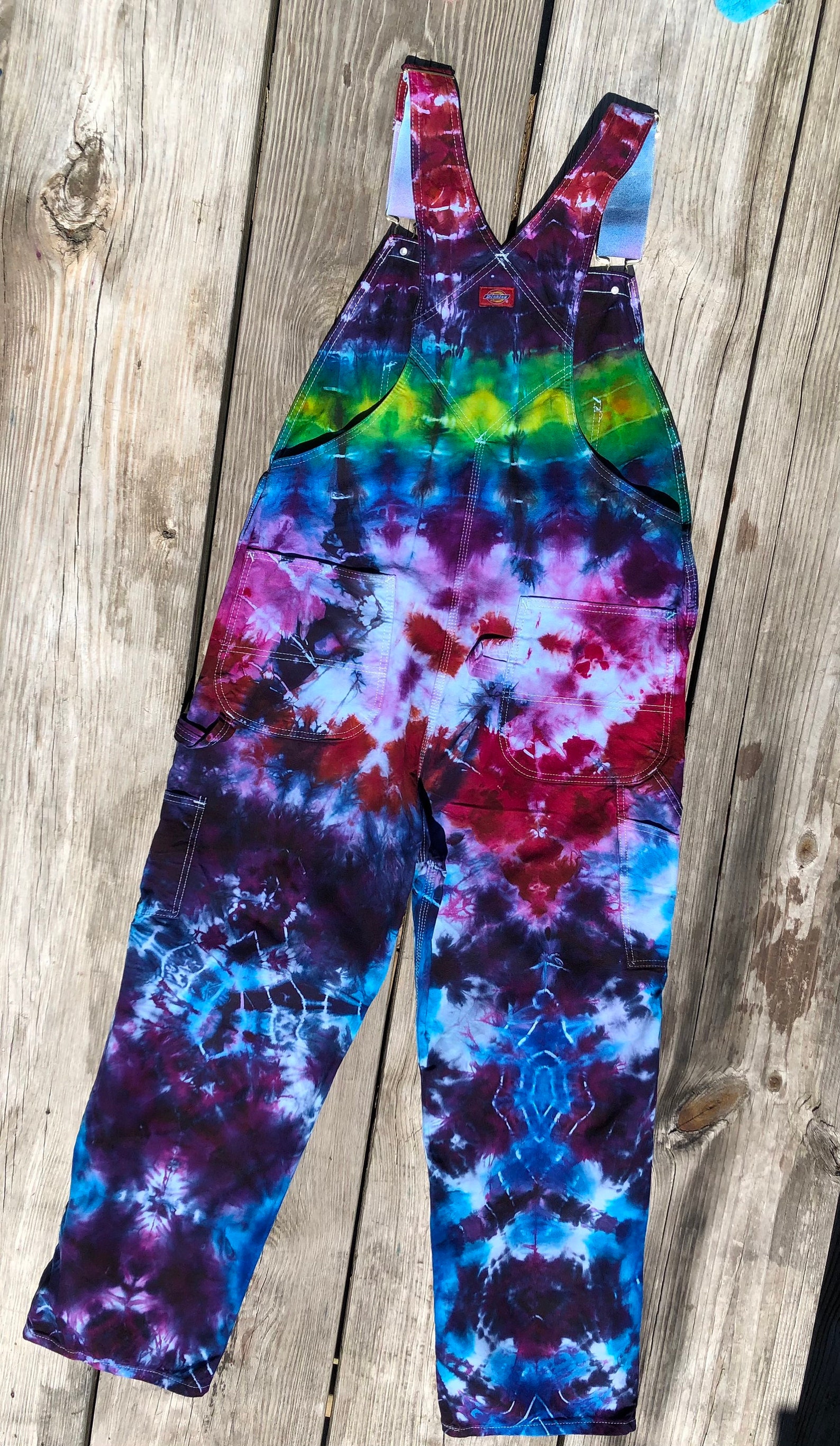 Dickie's Painter's Bib Overall Iced Dye Tie Dyed Etsy