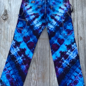 Dickie's Relaxed Fit Iced Dye Tie Dye Blues Purples Black V Pleats ...