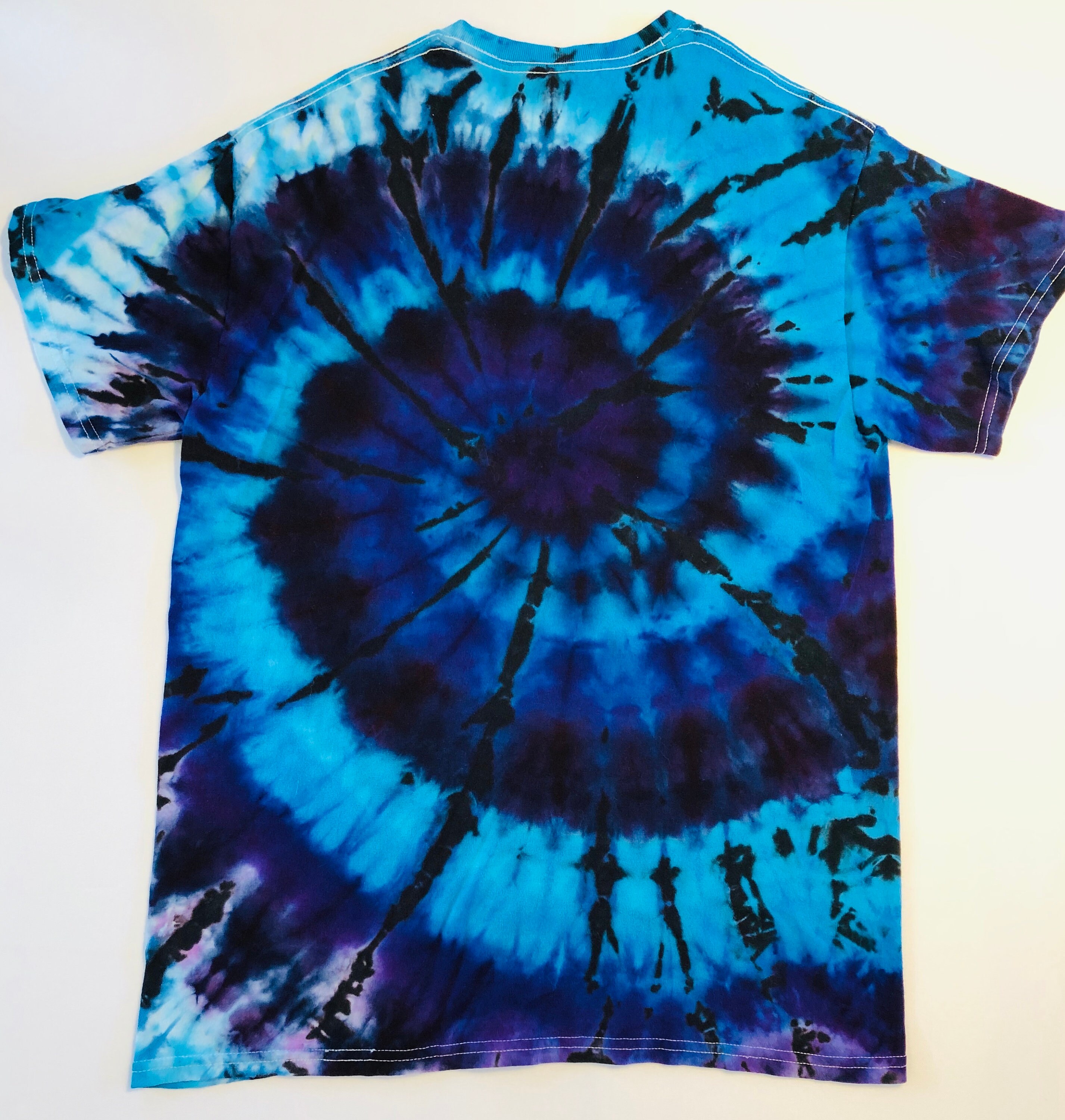 Blues/black Spiral Ice Dye Tie Dye Shirt | Etsy