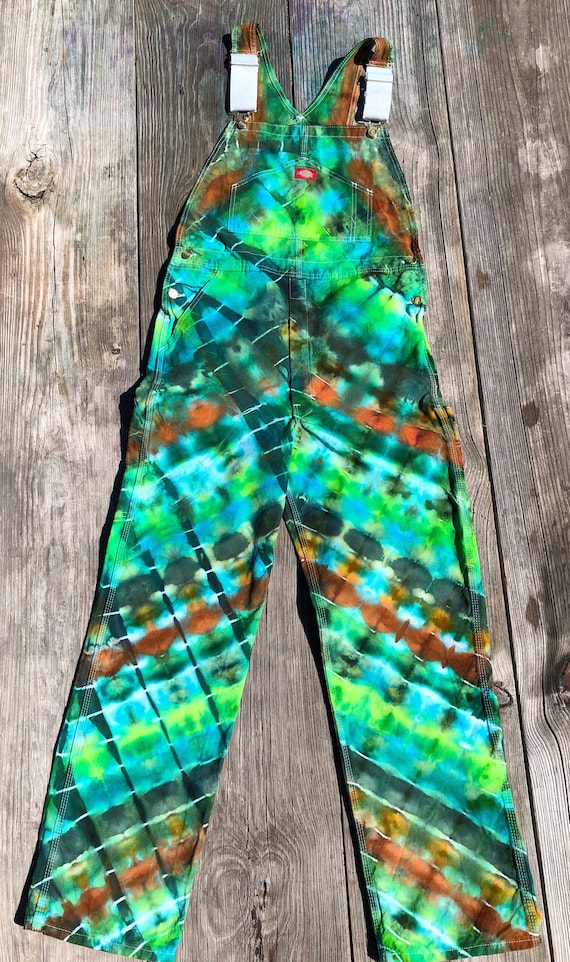 Dickie's Painter's Bib Overall Iced Dye Tie Dyed Earth Etsy