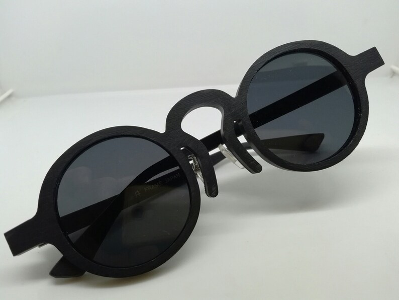 VINTAGE N.O.S. JAPAN round matte black eyeglasses SUNGLASSES Etsy