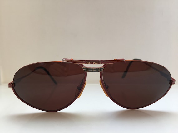 vintage 80s FERRARI red aviator sunglasses frame