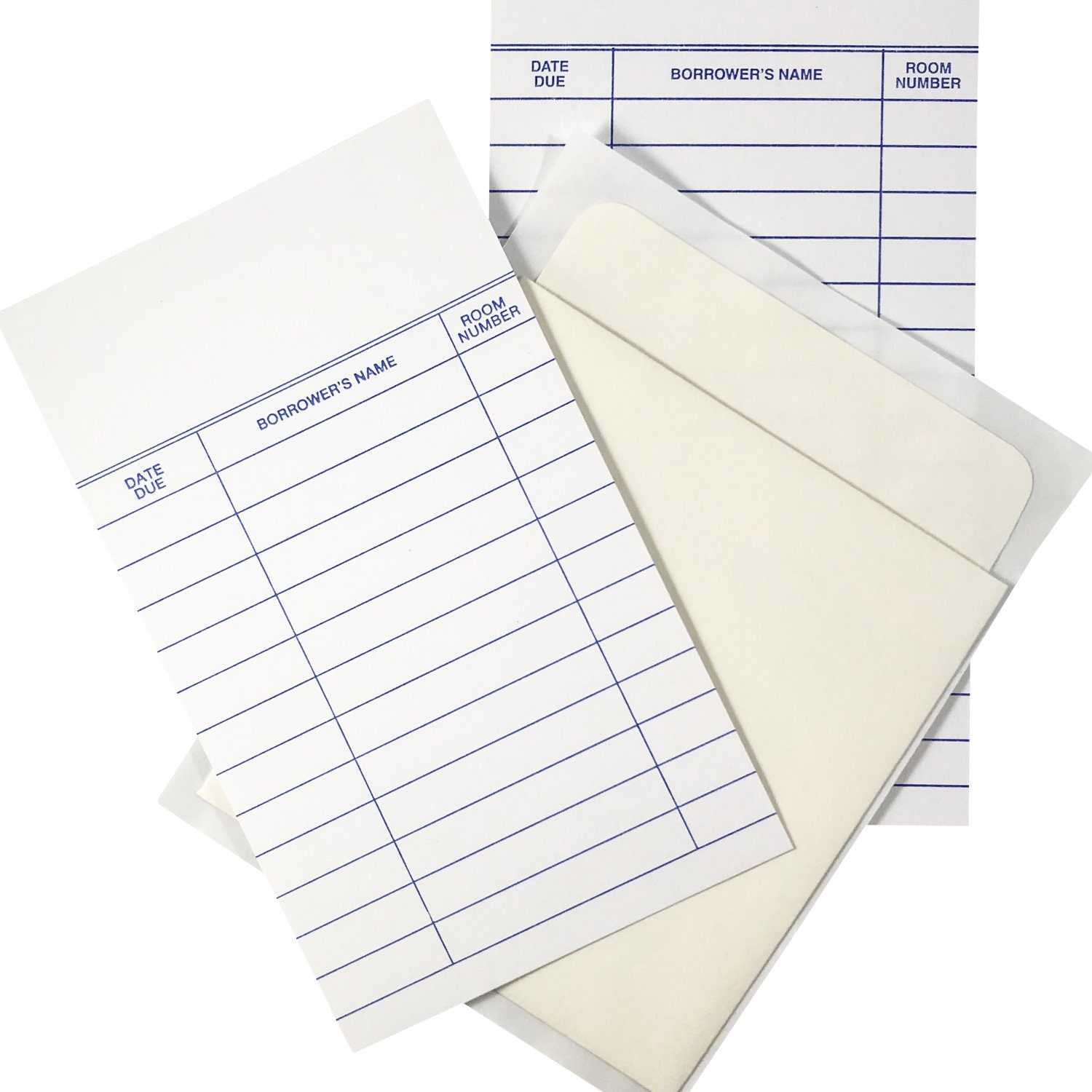 Library Book Pocket Set Professional Grade 100 50 or 25 Self Etsy