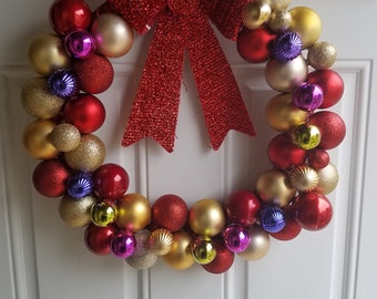 Christmas ball wreath | Etsy