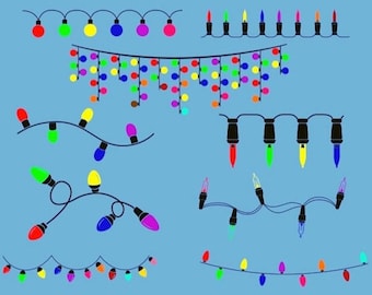 Christmas Lights Svg Commercial Use String Lights Lights Bundle Bulbs Christmas Clip Art Cricut Silhouette Svg Png Dxf
