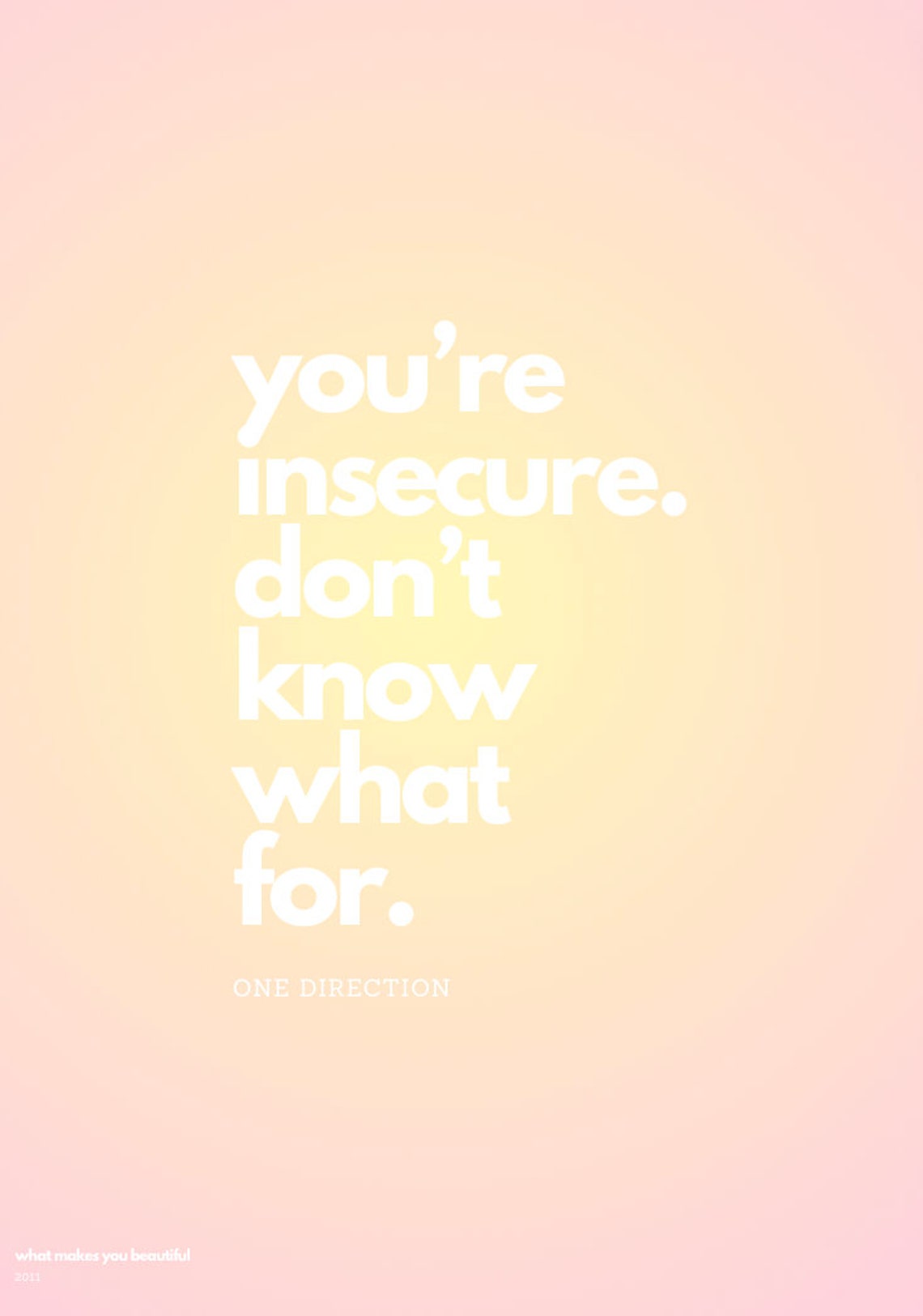 You're Insecure One Direction Wall Print | Wall Art | 1D | Aura | Harry ...