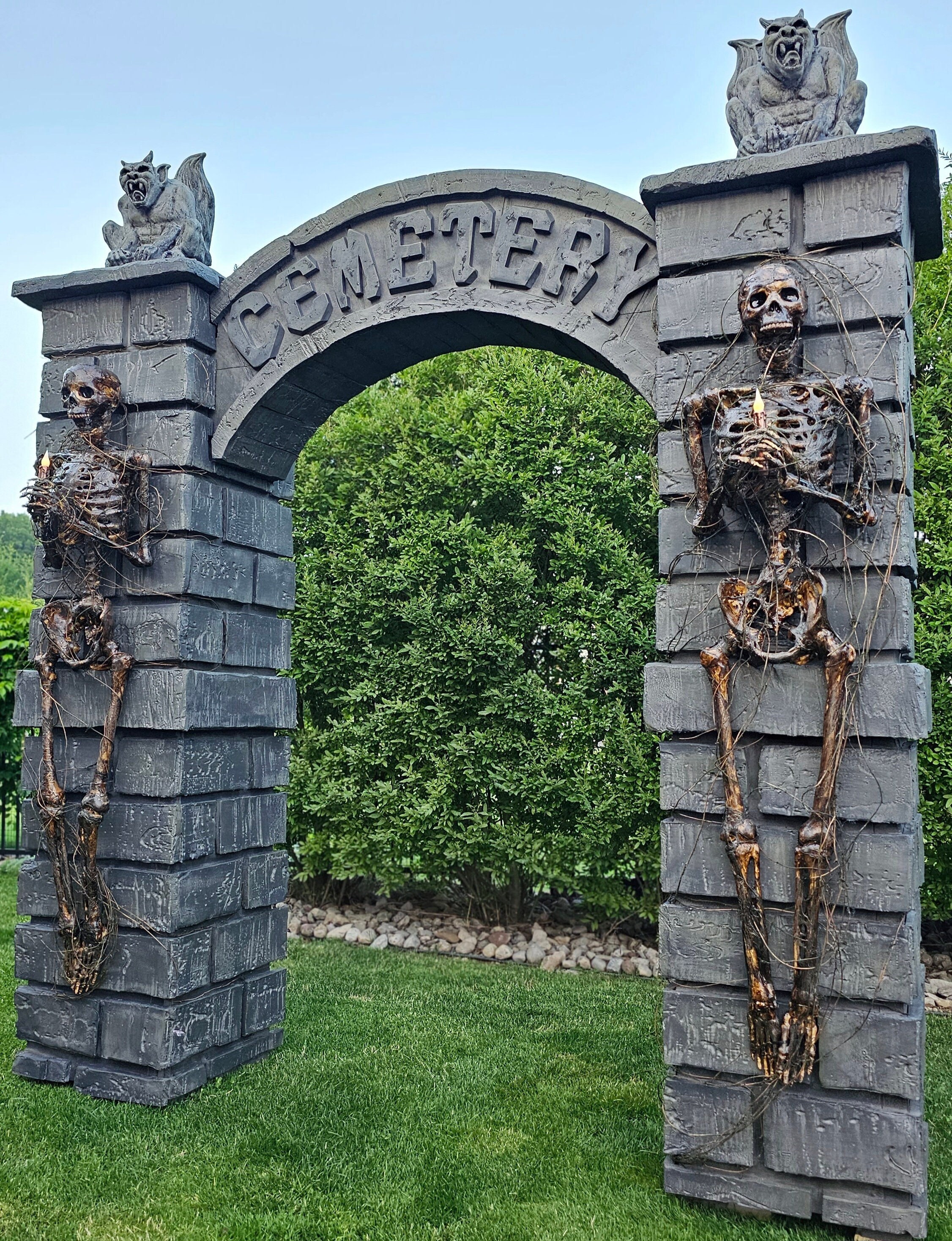 Corpsed Skeleton Cemetery Entrance Halloween Prop Yard - Etsy