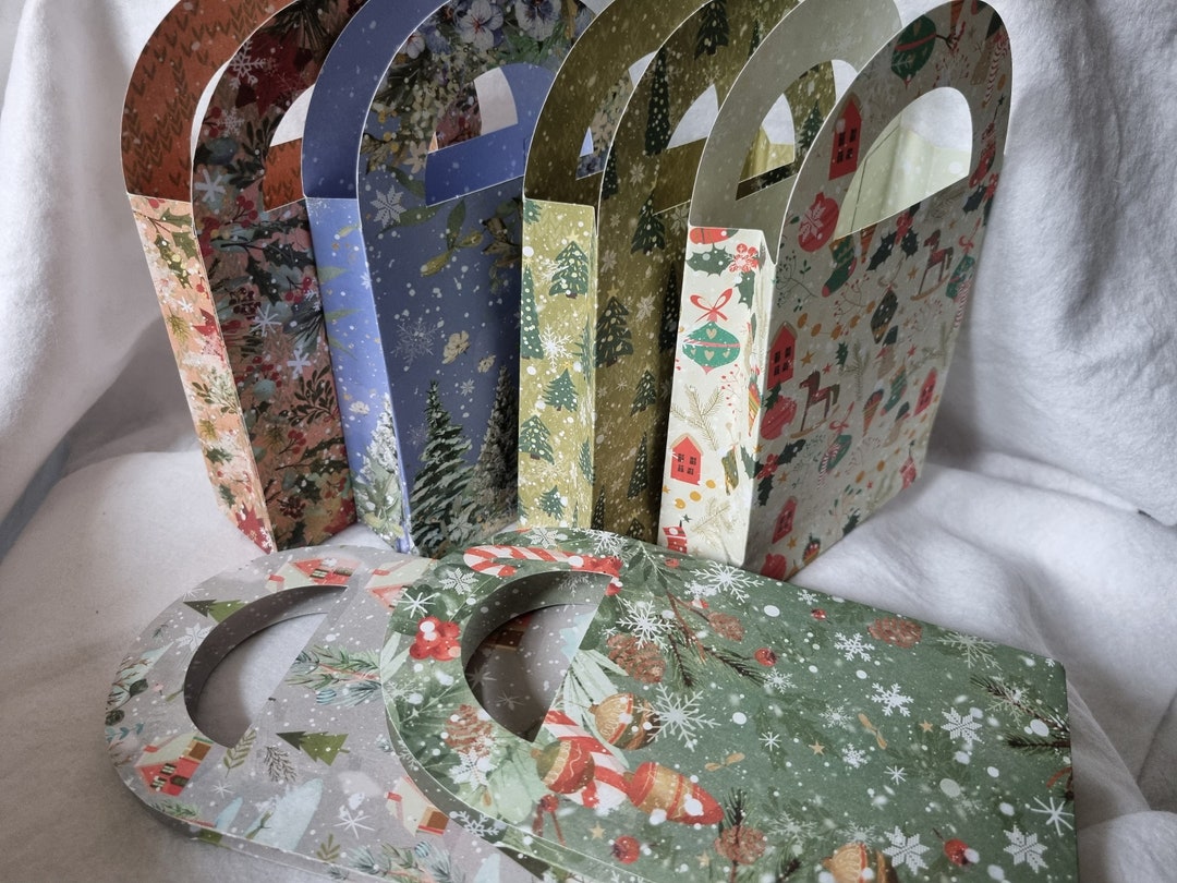 Small Christmas Gift Bag-pack of 12-handmade-12.5hx10.5wx4dcm-keepsake