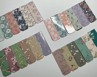 Magnetic Bookmark-Blossom and Retro Designs-Page Marker-Books-Readers-Read-Magnetic-Non Slip-Gift-Double Sided