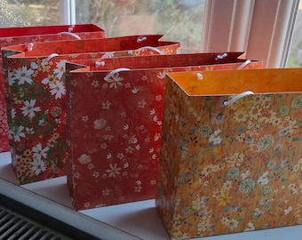 Sac cadeau-sac cadeau fête des mères-sac cadeau floral-sac cadeau artisanal-anniversaire/mariage-sac cadeau pour toutes les occasions-16Hx22Wx5,5Dcm