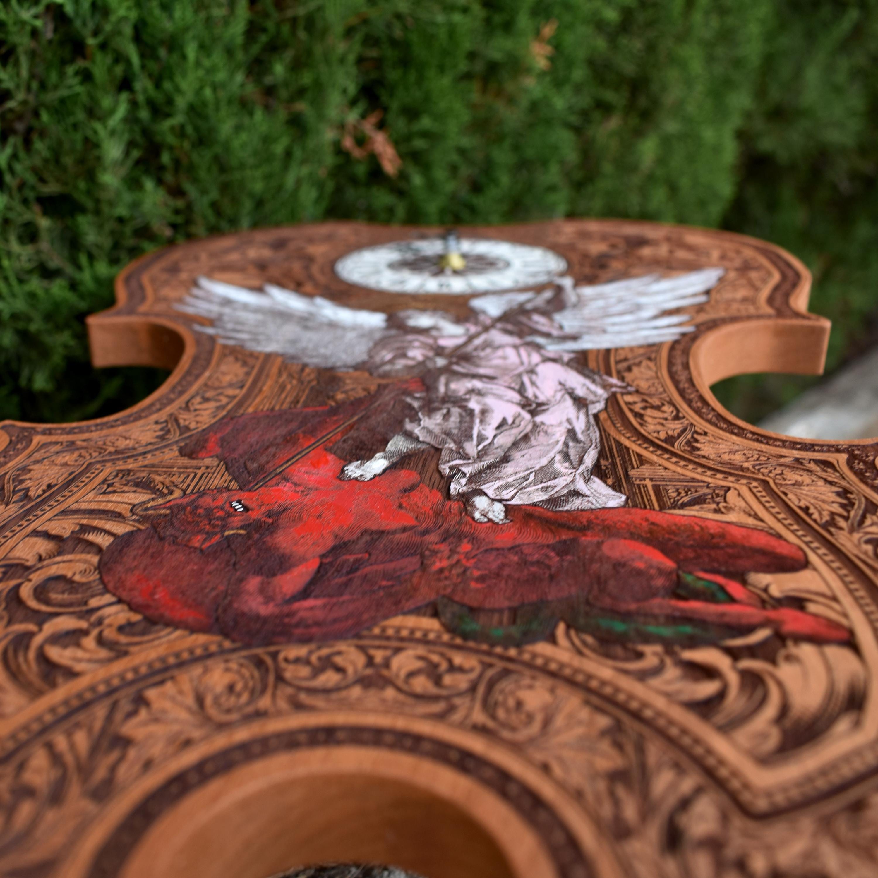 Saint Michael the Archangel Wood Icon With Mechanical Clock – Unique ...