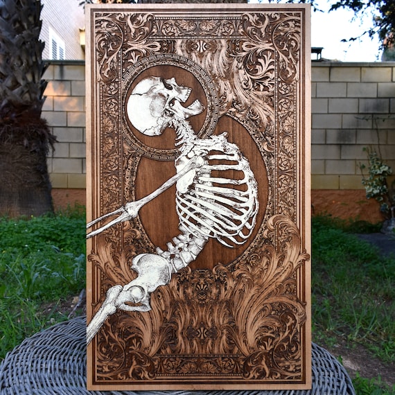 Human Skeleton Wall Art Decor Anatomical Artwork Unique Etsy