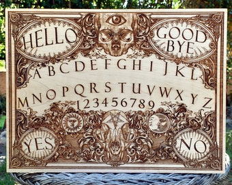 Customized Ouija Wood Board & Planchette - Unique Gift for Spirit, Occult, Witchy Talking Spirits Enthusiasts - Handmade Decor - A3 Size