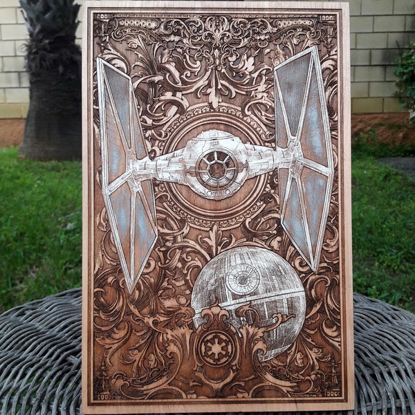 Cadeau traditionnel d'anniversaire de mariage de l'an 5, cadeau geek personnalisé pour lui, cadeau pour nerd, cadeau d'anniversaire, oeuvre d'art sur bois - format A4