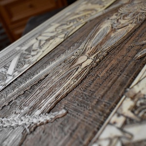 Extraterrestrial Creature Wood Art, Engraved Sci-Fi Horror Wall Decor, Cosmic Monster Gift image 9