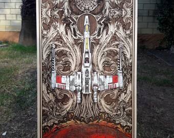 5-Year Wood Anniversary Gift - Personalized Sci-Fi Decor, Handmade Geek Gift for Men & Women, Unique Birthday Present