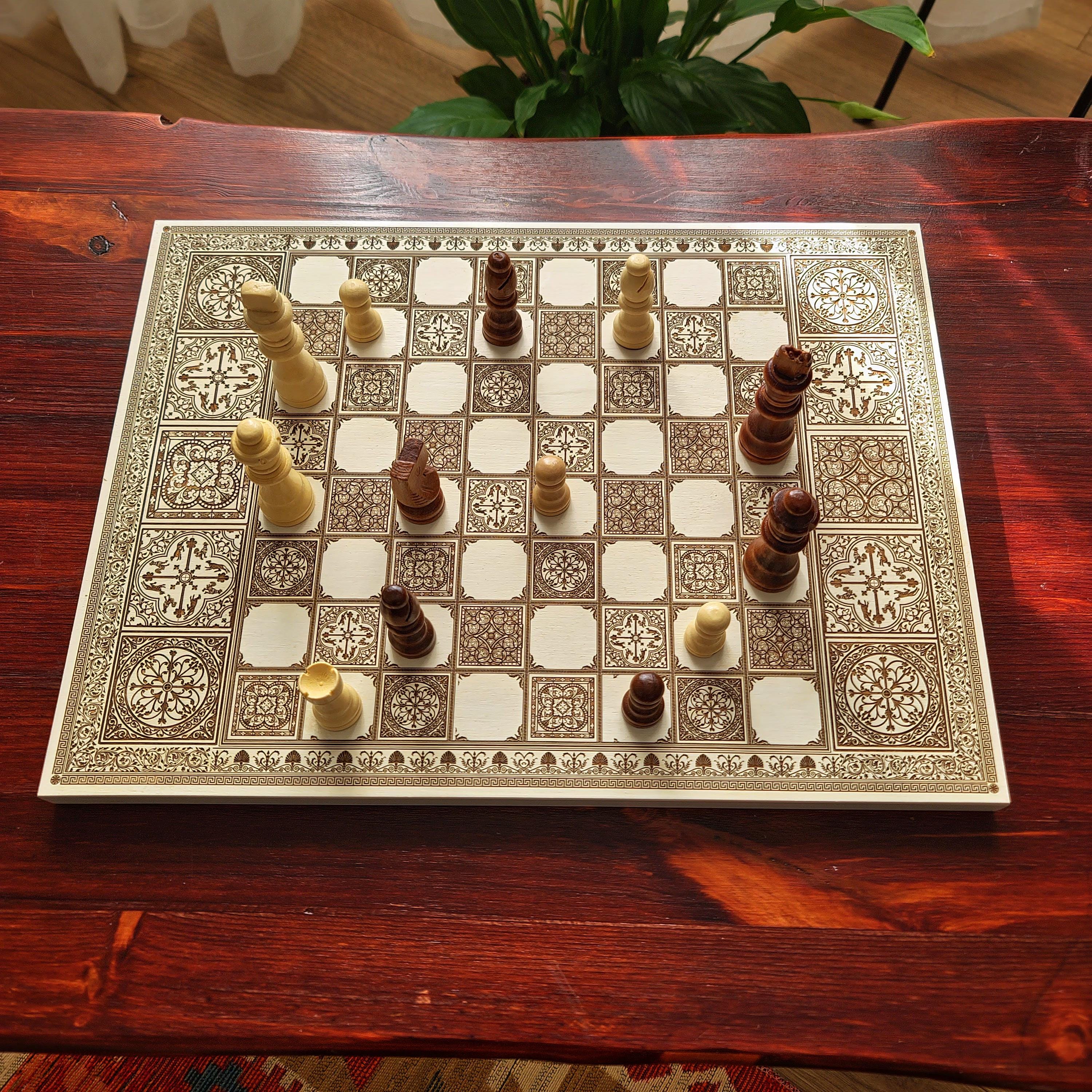Chess Tile Names Wooden Chess Board Set: Personalized Spanish Tiles Engraved on Maple ...