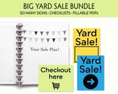 Garage Sale Printable Organizer, Yard Sale Signs, Flyers and Checklists, Printable Signs and Flyers, Yard Sale Organizer, Decluttering Plan
