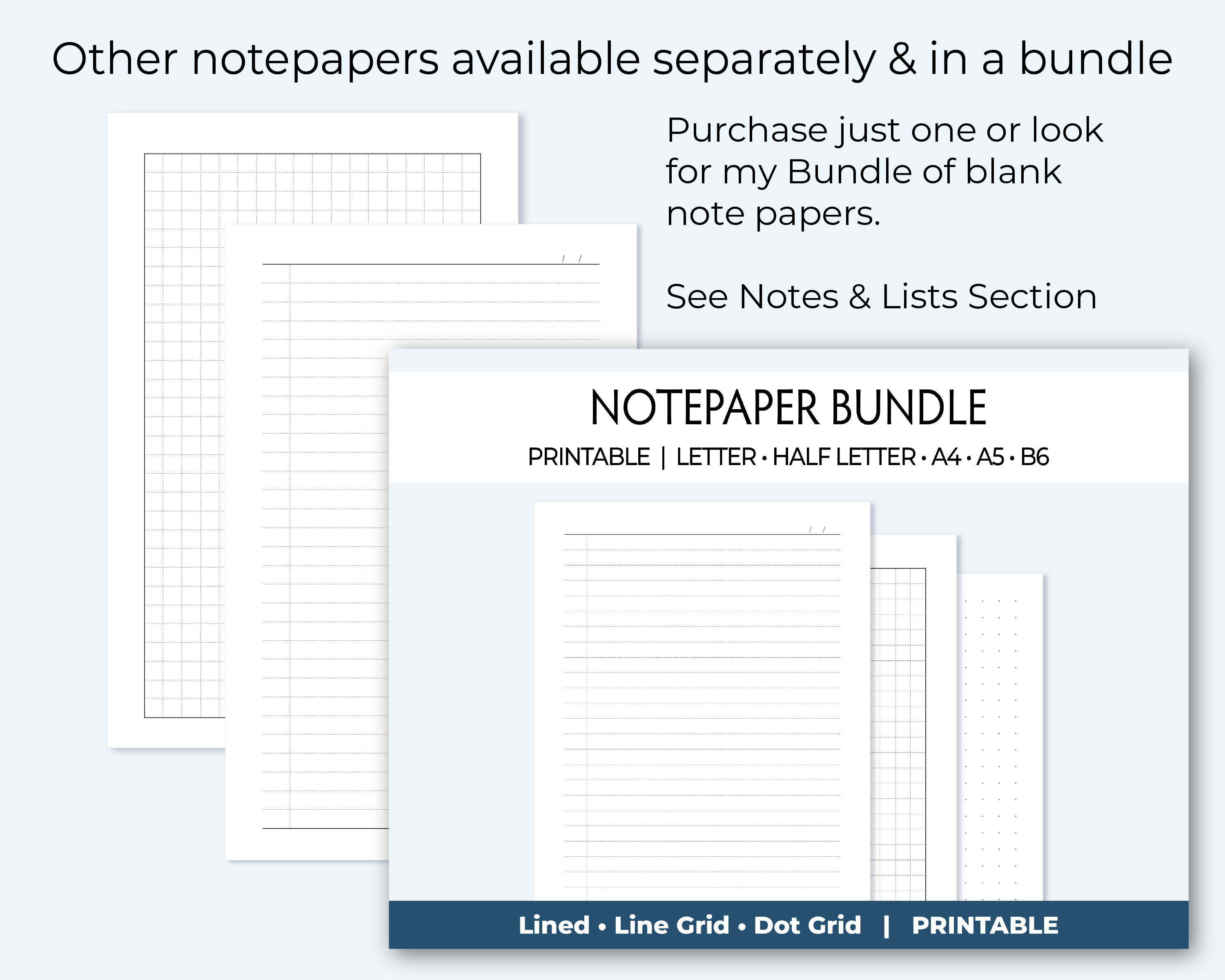 Printable Dot Grid Notepaper for Any Planner, Notebook or Journal ...