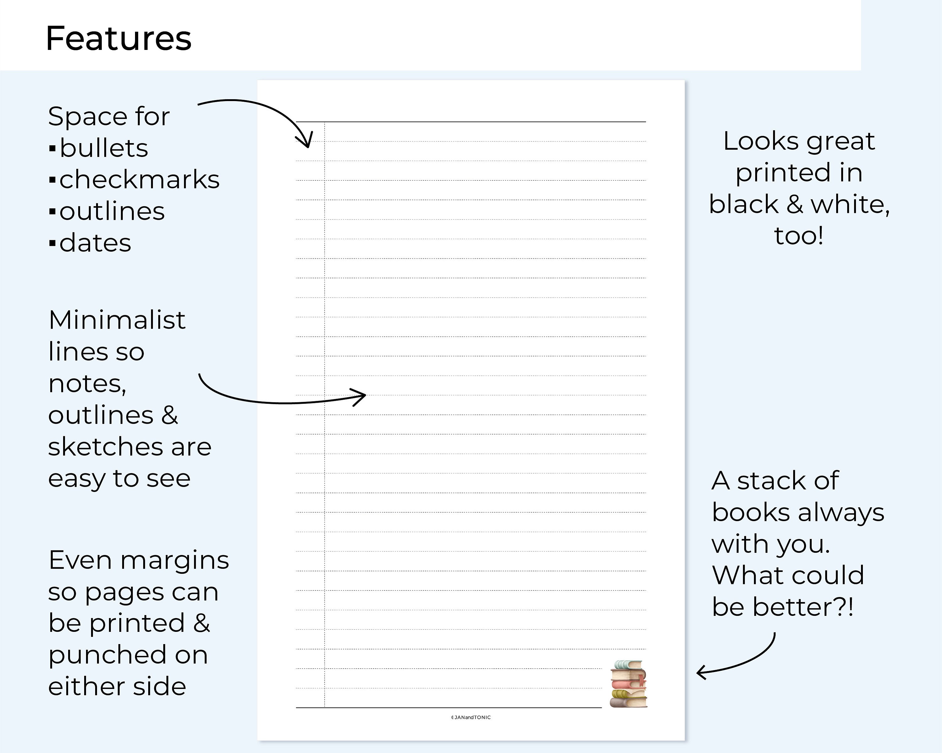 Printable Writing Paper for Book Lovers Planner Inserts for - Etsy