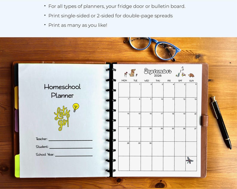 Printable Homeschool Planner Bundle With 2026-2027 and Undated Academic ...