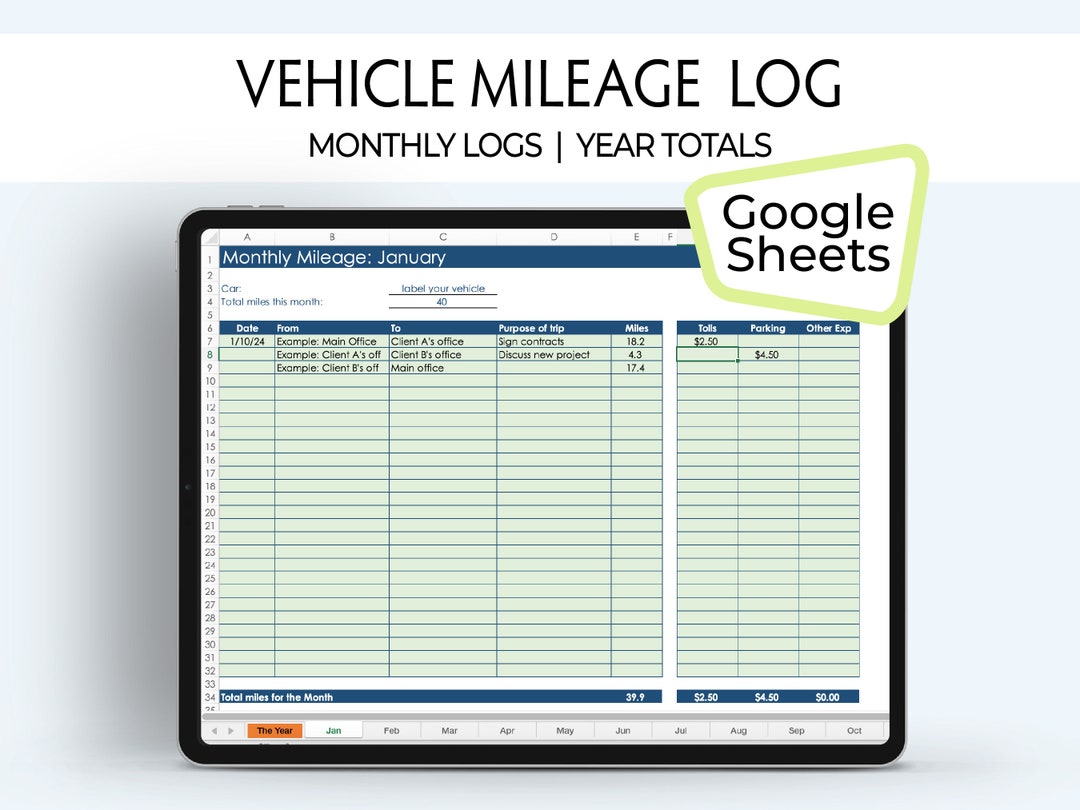 Mileage Tracker for Vehicle, Business Expense Reports, Tax Mileage
