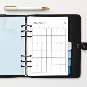 Monthly Calendar Printable Insert, 5 Years 2025, 2026, 2027, 2028, 2029 ...