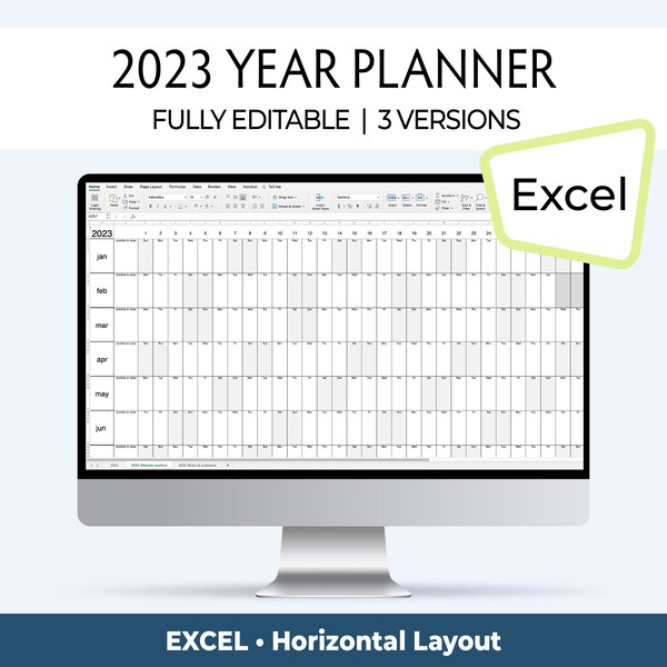2023 Excel Planner Etsy