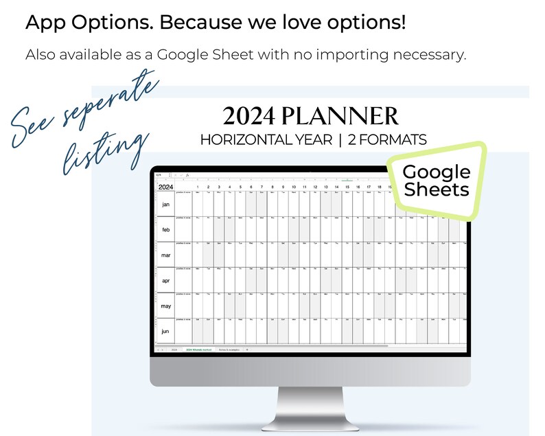 2024 Year Planner Excel Spreadsheet for Habits Students Etsy