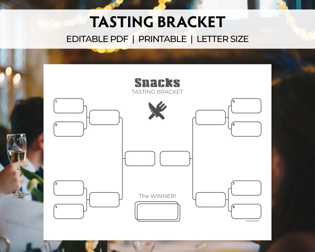 Printable Tasting Bracket for Snacks. Holiday Halloween Game Etsy