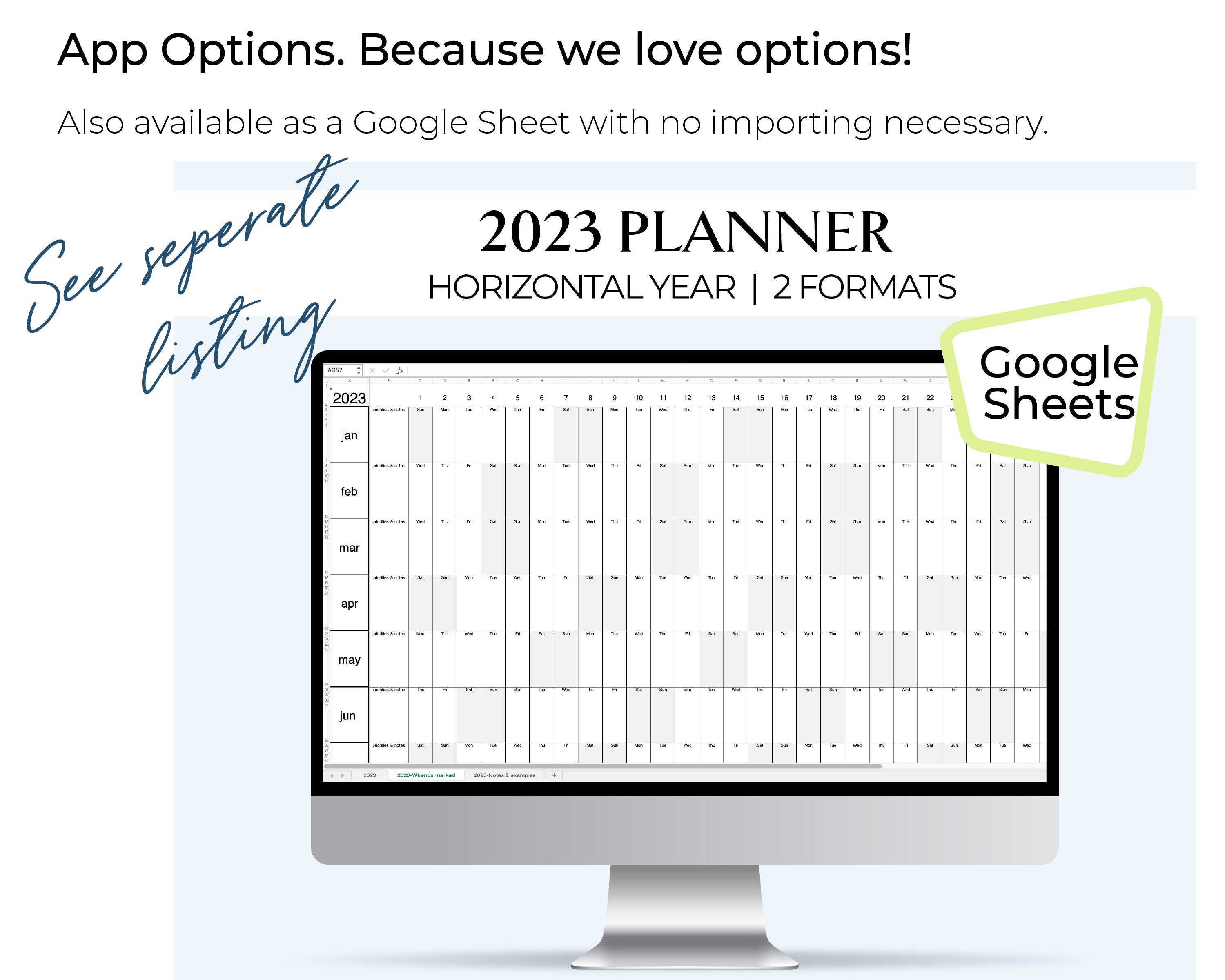 2023 Year Planner Excel Spreadsheet for Habit Tracking Etsy Australia