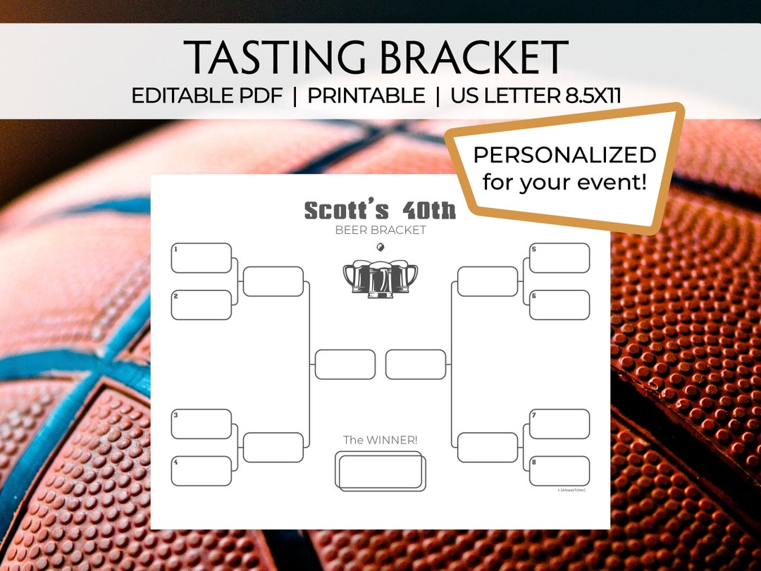 Personalized Tasting Bracket for Birthday, Game Day, Holiday, Halloween ...