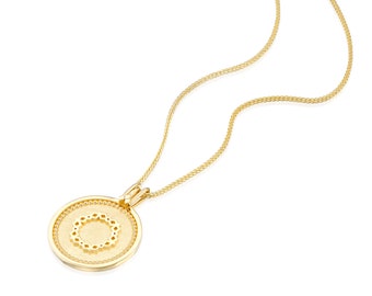 14k Gold Coin Pendant, High End Jewelry, Gold Coin Necklace, Gold Art Deco Jewelry, 14k Gold Coin Necklace, Gold Statement Jewelry for Women