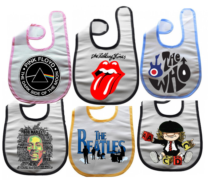 baby bib  Rock & roll. AC-DC , The Rolling Stones, The Who, Pink Folo…