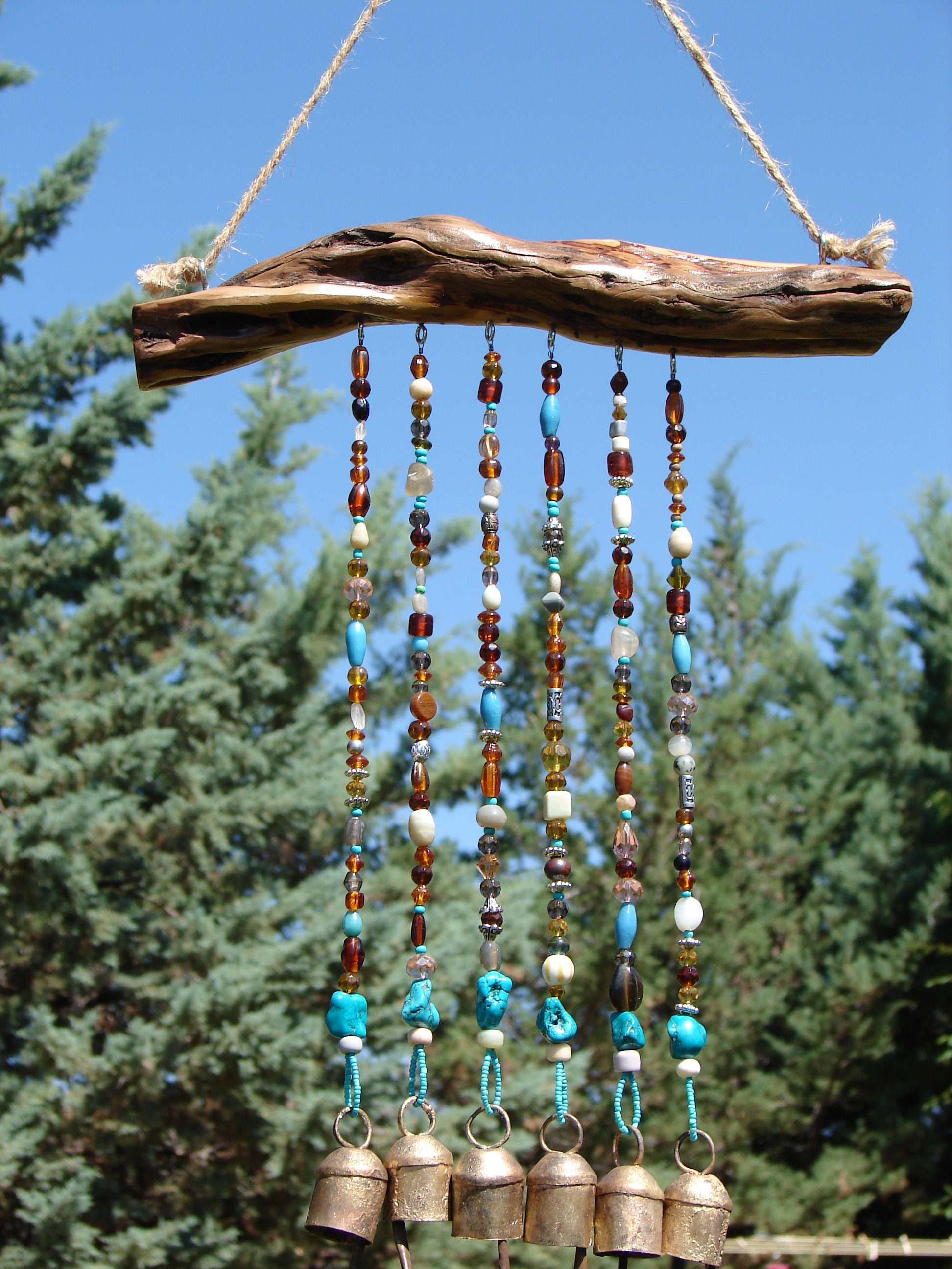 Southwestern Wind Chime Bells Wind Bell Brown Glass & Etsy