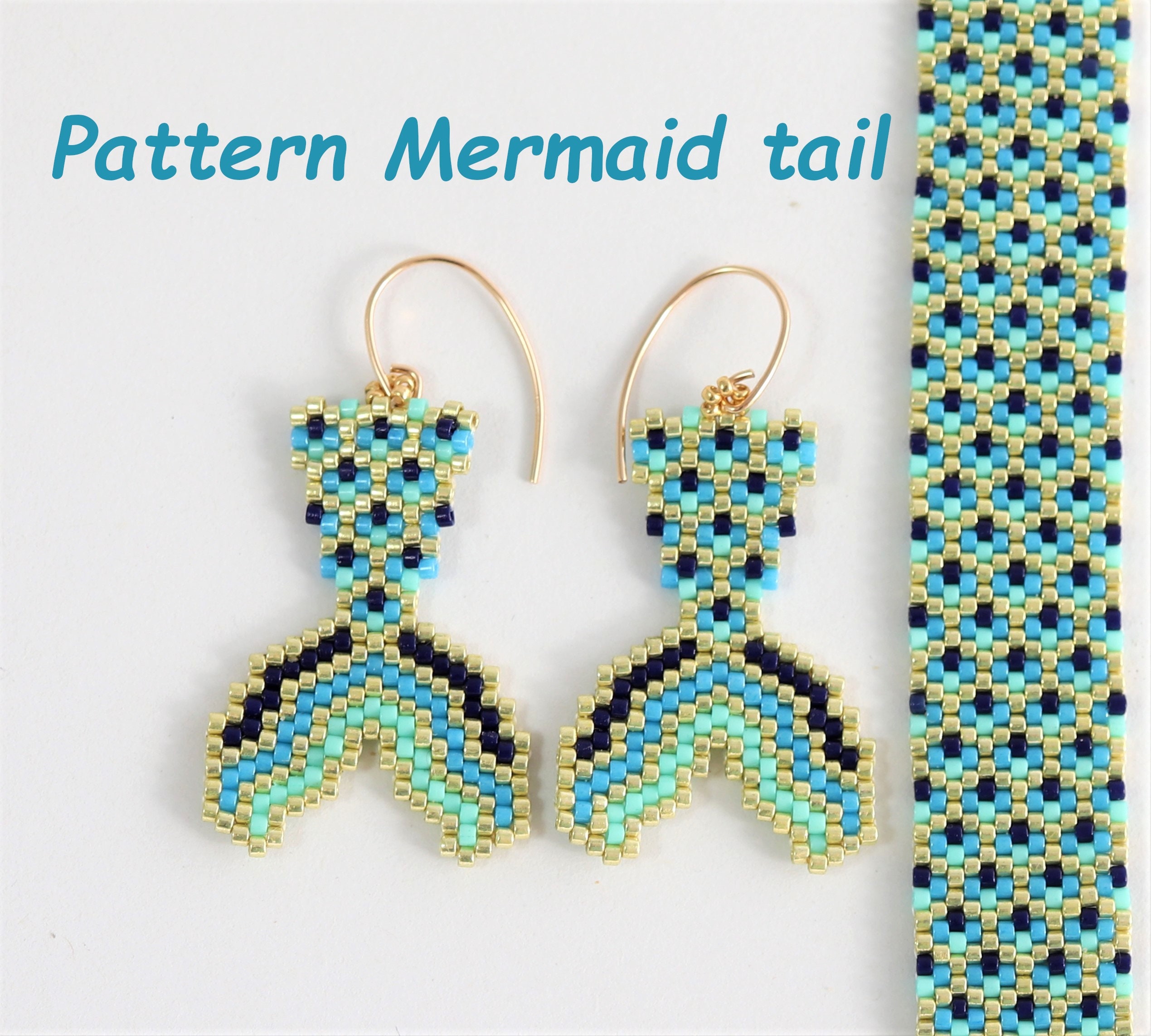 Beaded mermaid earrings deals